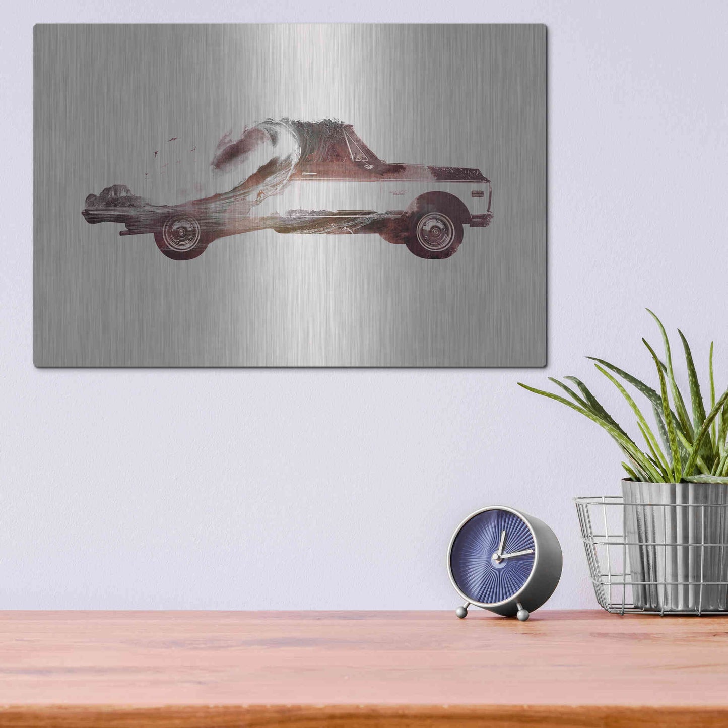 Luxe Metal Art 'Drive Me Back Home No. 3' by Robert Farkas, Metal Wall Art,16x12