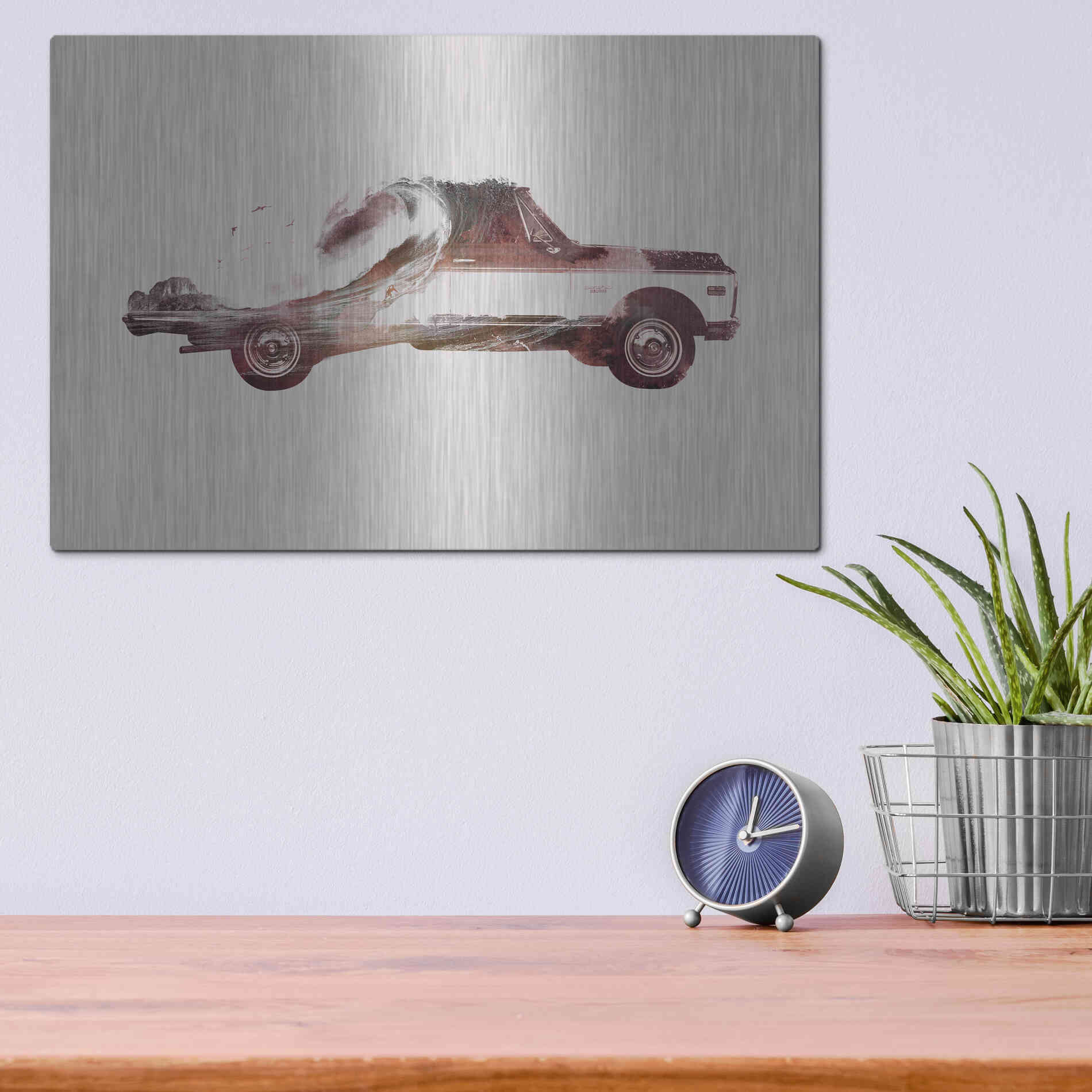 Luxe Metal Art 'Drive Me Back Home No. 3' by Robert Farkas, Metal Wall Art,16x12