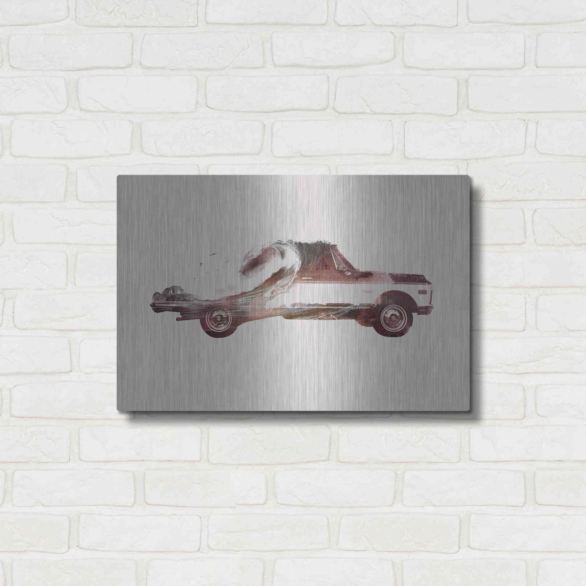 Luxe Metal Art 'Drive Me Back Home No. 3' by Robert Farkas, Metal Wall Art,24x16