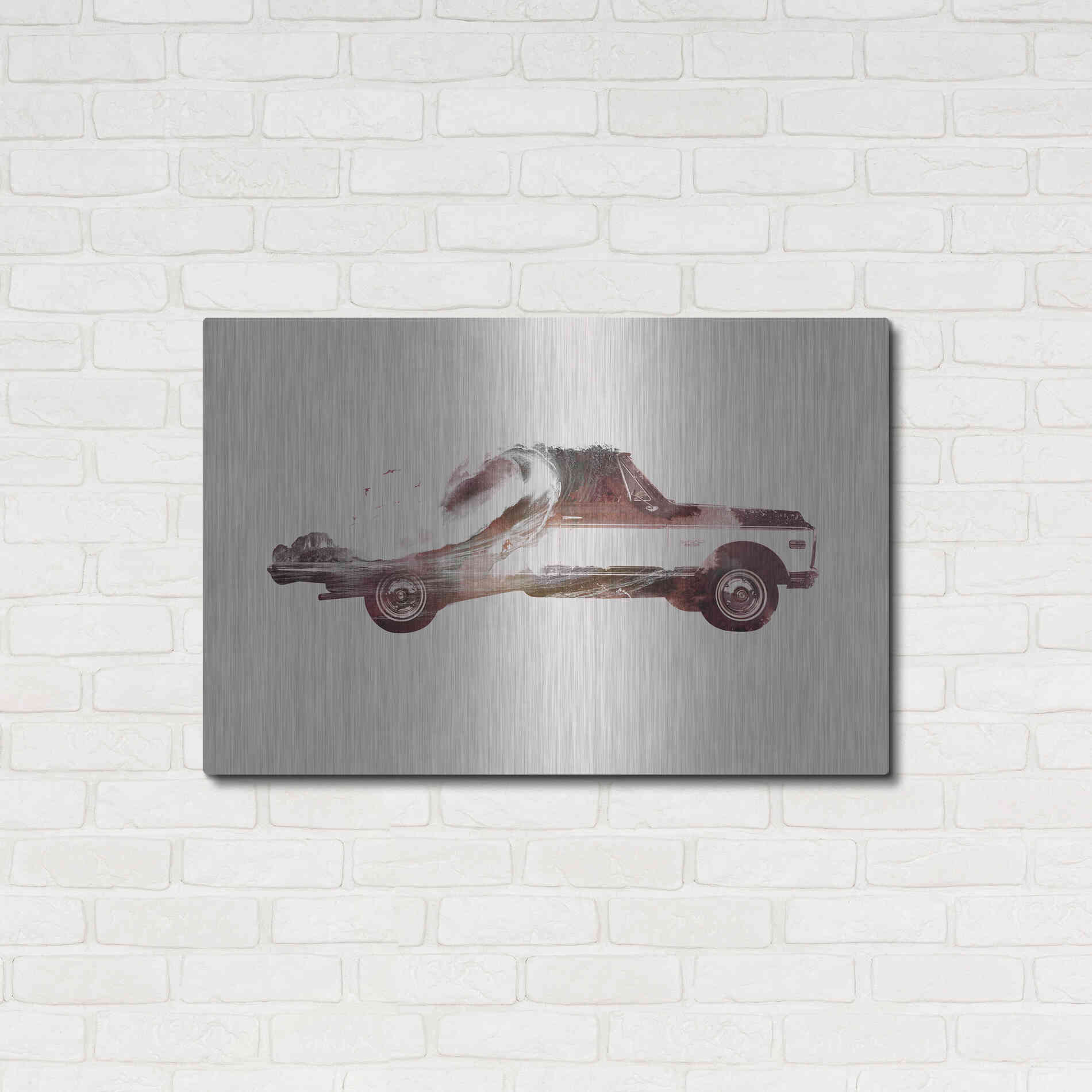 Luxe Metal Art 'Drive Me Back Home No. 3' by Robert Farkas, Metal Wall Art,36x24