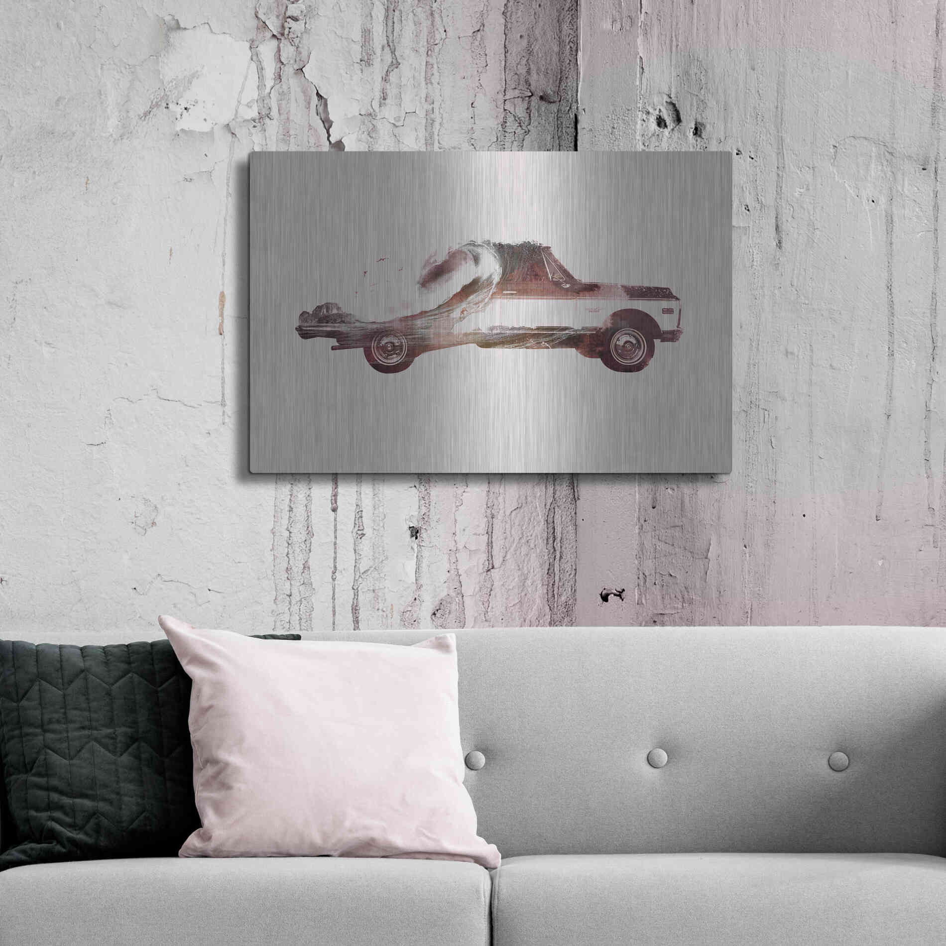Luxe Metal Art 'Drive Me Back Home No. 3' by Robert Farkas, Metal Wall Art,36x24
