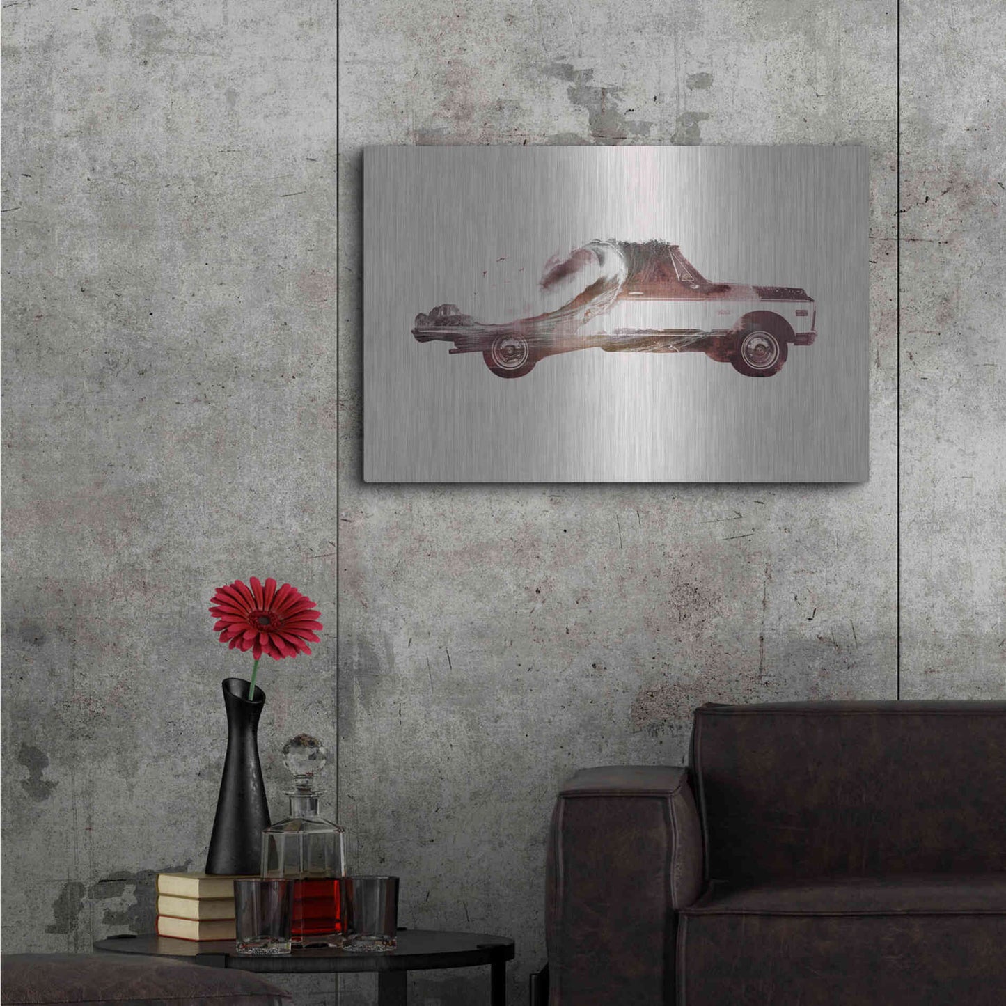 Luxe Metal Art 'Drive Me Back Home No. 3' by Robert Farkas, Metal Wall Art,36x24