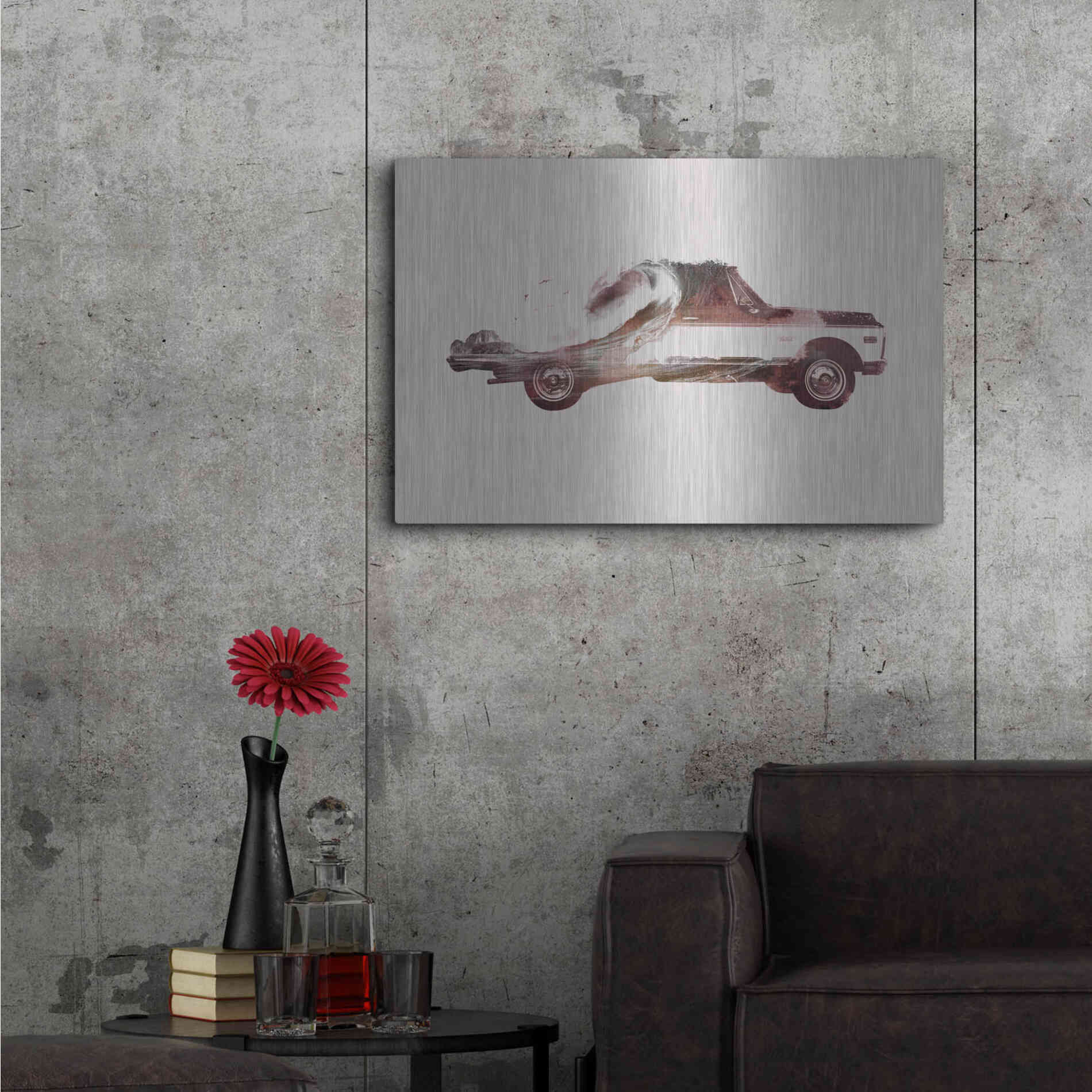 Luxe Metal Art 'Drive Me Back Home No. 3' by Robert Farkas, Metal Wall Art,36x24