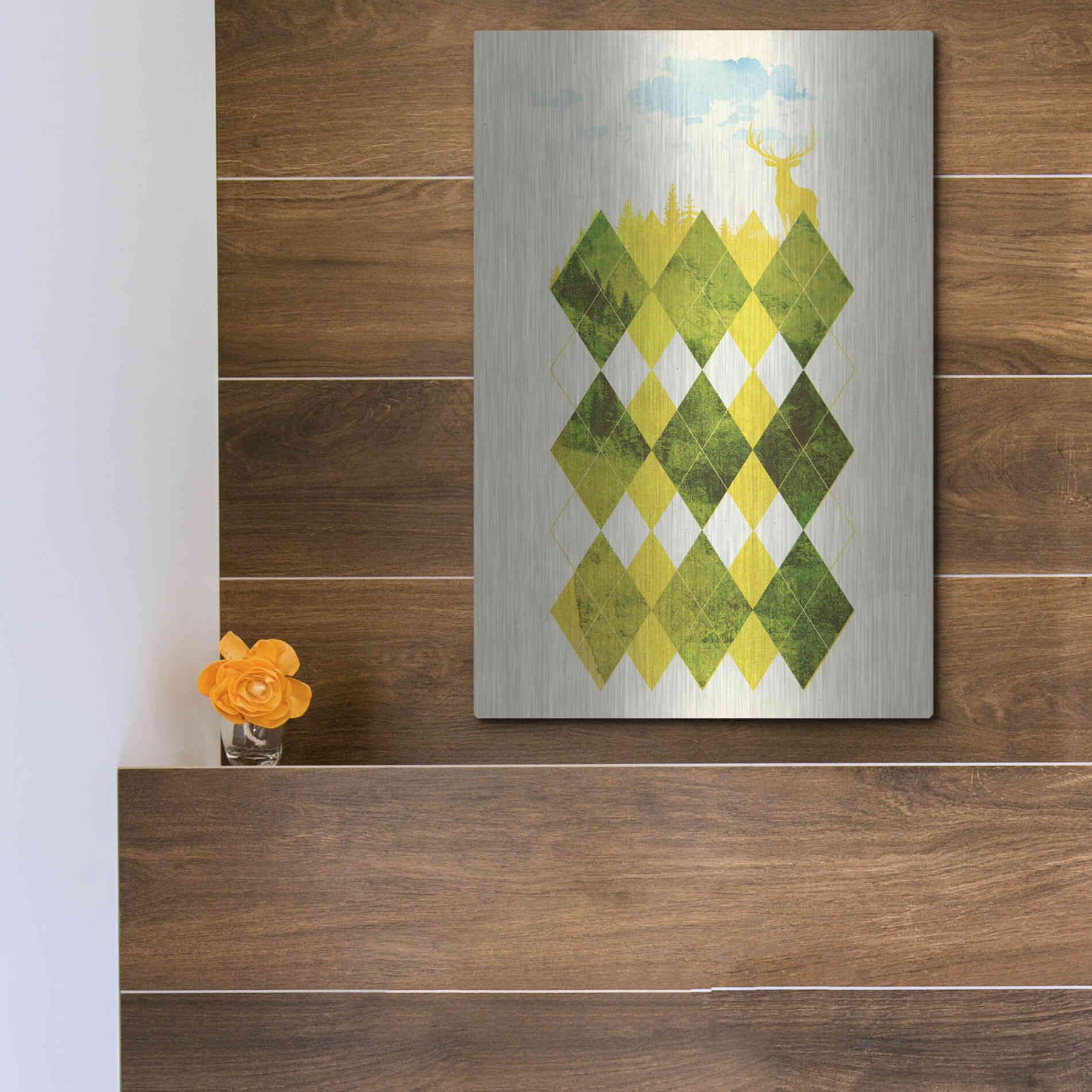 Luxe Metal Art 'Elegant Forest' by Robert Farkas, Metal Wall Art,12x16