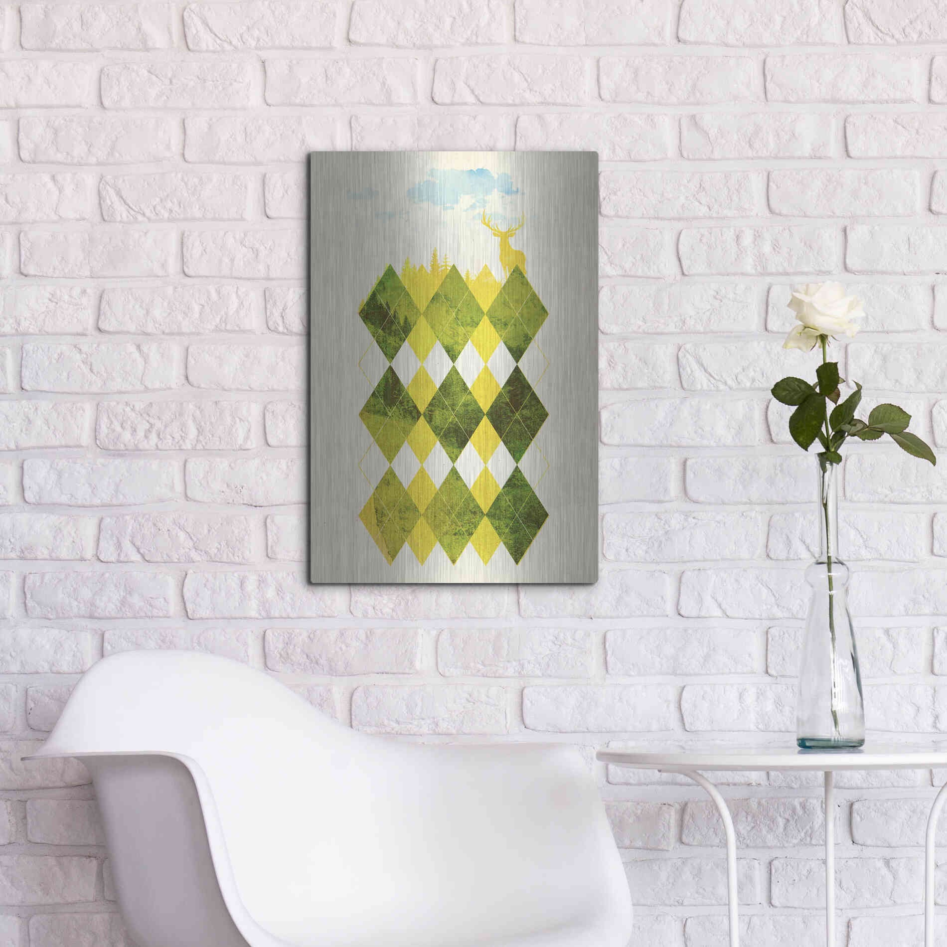 Luxe Metal Art 'Elegant Forest' by Robert Farkas, Metal Wall Art,16x24