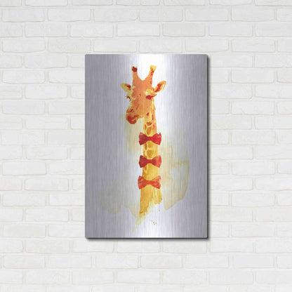 Luxe Metal Art 'Elegant Giraffe' by Robert Farkas, Metal Wall Art,24x36