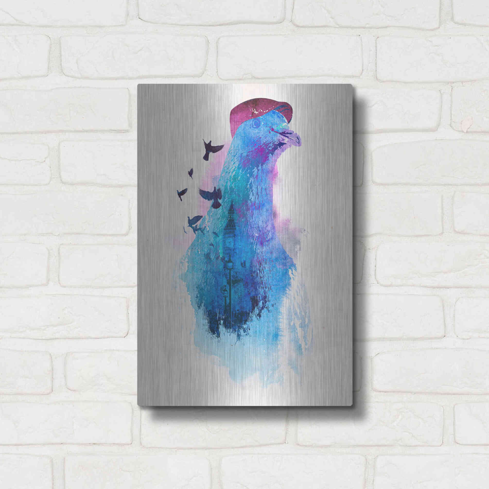 Luxe Metal Art 'Everybody Flies to London' by Robert Farkas, Metal Wall Art,12x16