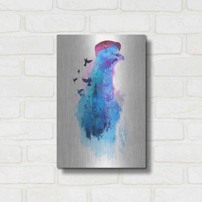 Luxe Metal Art 'Everybody Flies to London' by Robert Farkas, Metal Wall Art,12x16