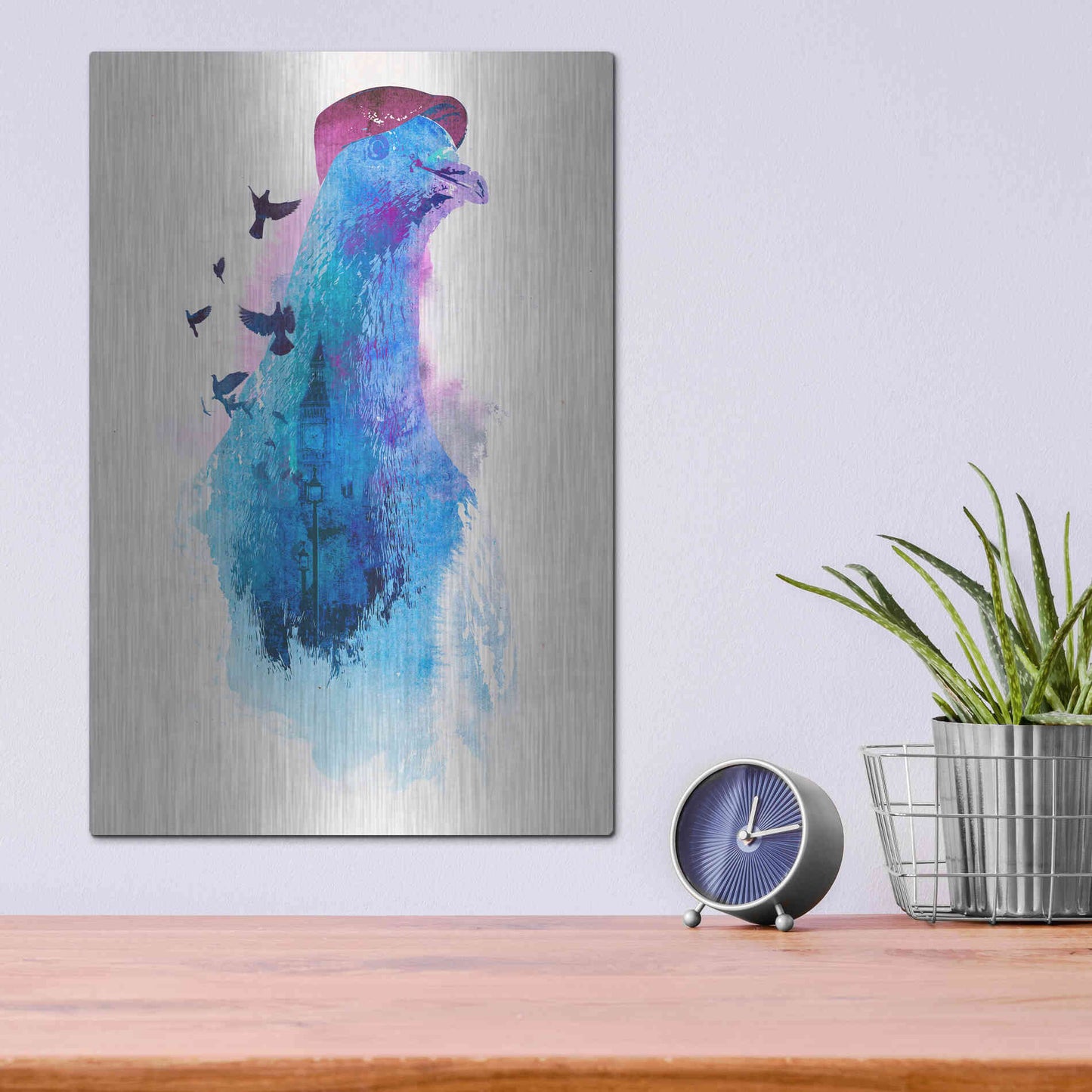 Luxe Metal Art 'Everybody Flies to London' by Robert Farkas, Metal Wall Art,12x16