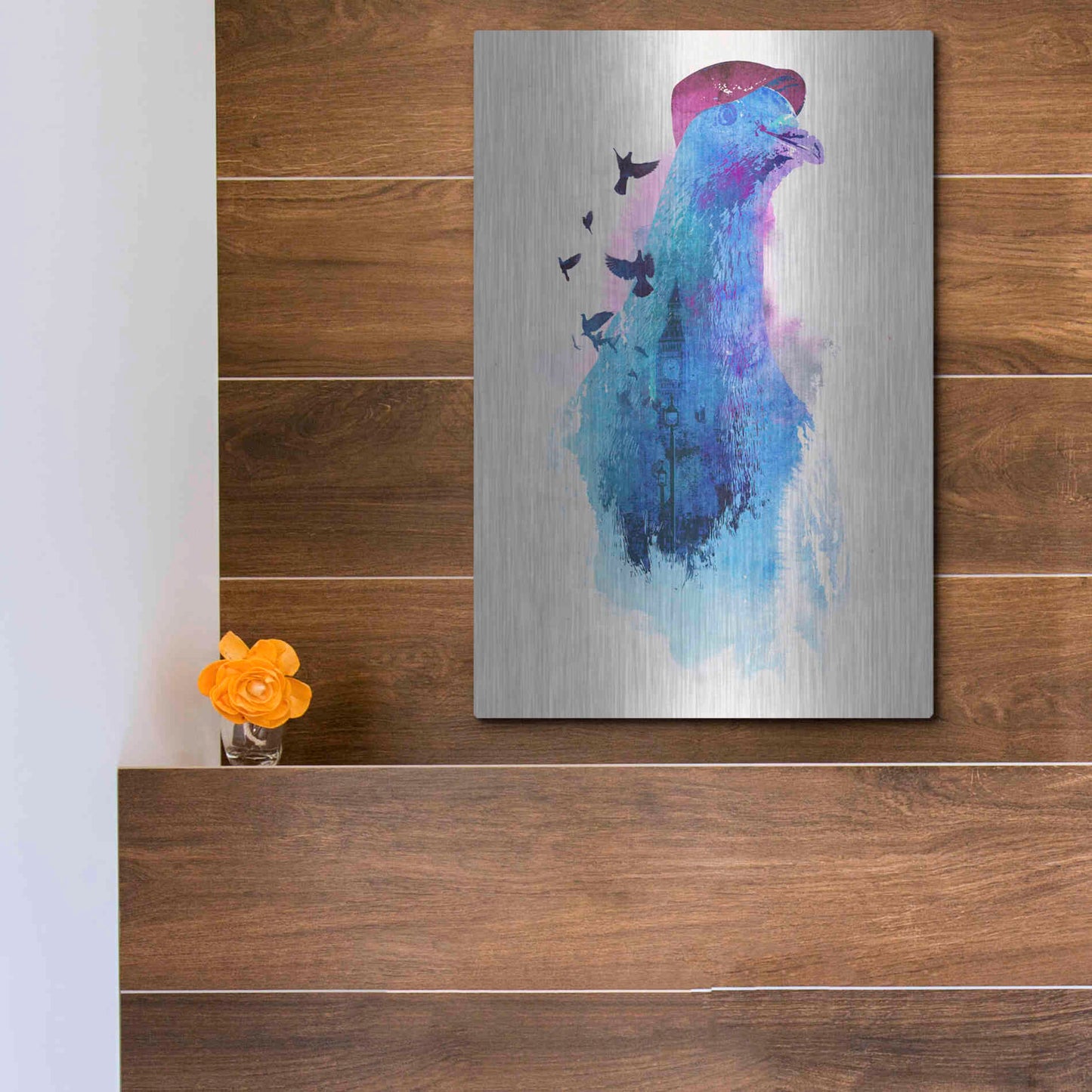 Luxe Metal Art 'Everybody Flies to London' by Robert Farkas, Metal Wall Art,12x16