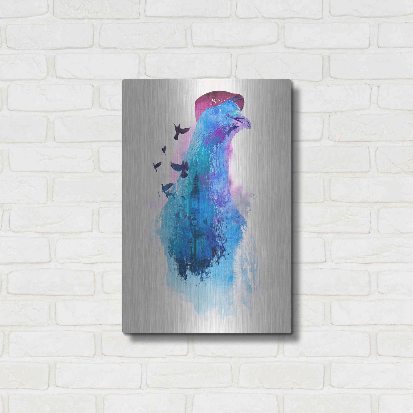 Luxe Metal Art 'Everybody Flies to London' by Robert Farkas, Metal Wall Art,16x24