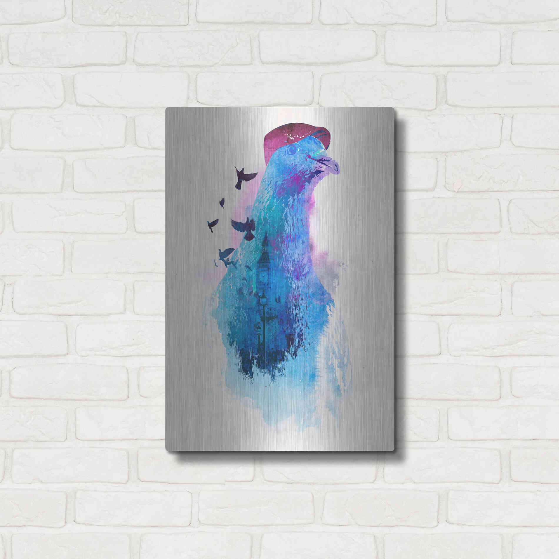 Luxe Metal Art 'Everybody Flies to London' by Robert Farkas, Metal Wall Art,16x24