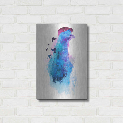 Luxe Metal Art 'Everybody Flies to London' by Robert Farkas, Metal Wall Art,16x24