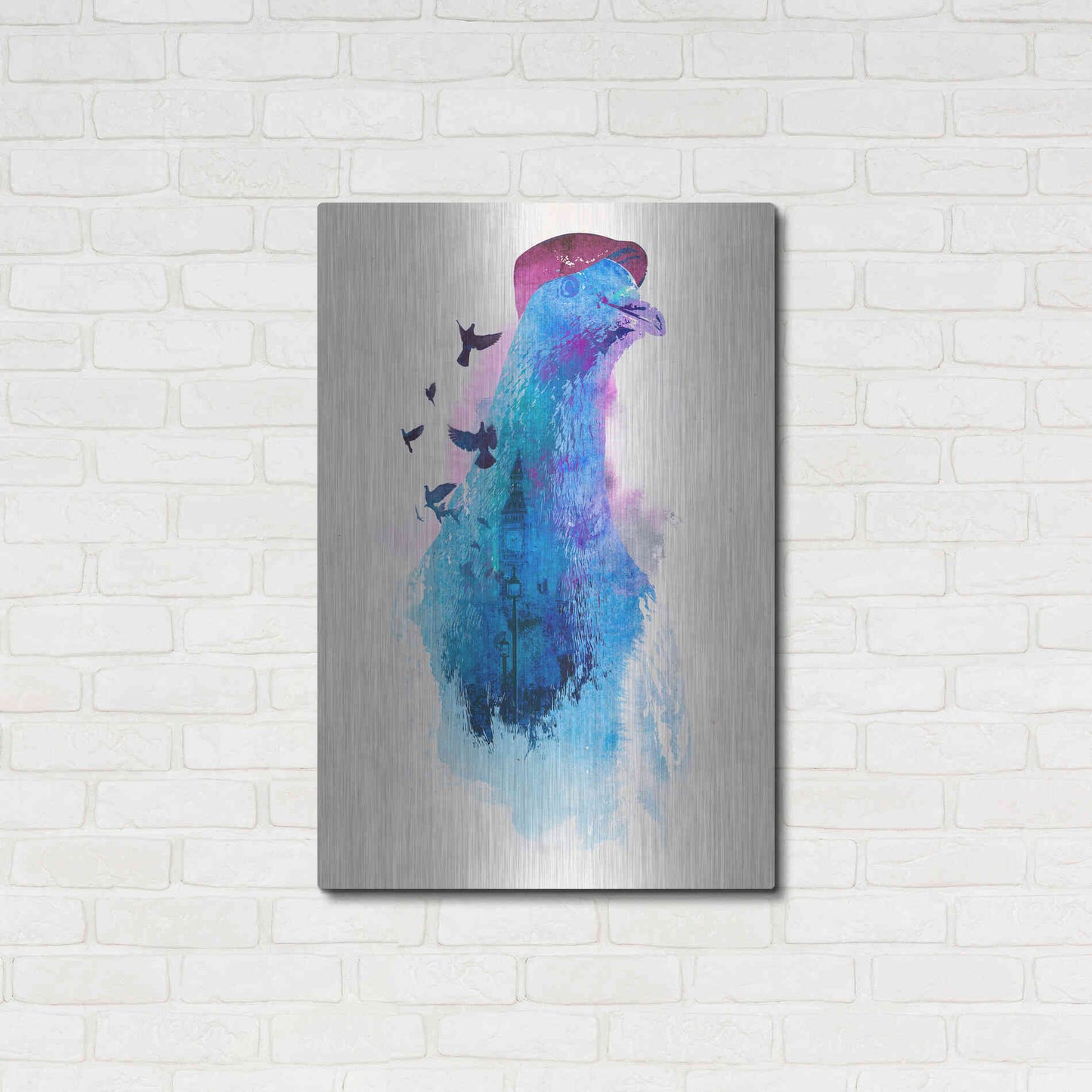 Luxe Metal Art 'Everybody Flies to London' by Robert Farkas, Metal Wall Art,24x36