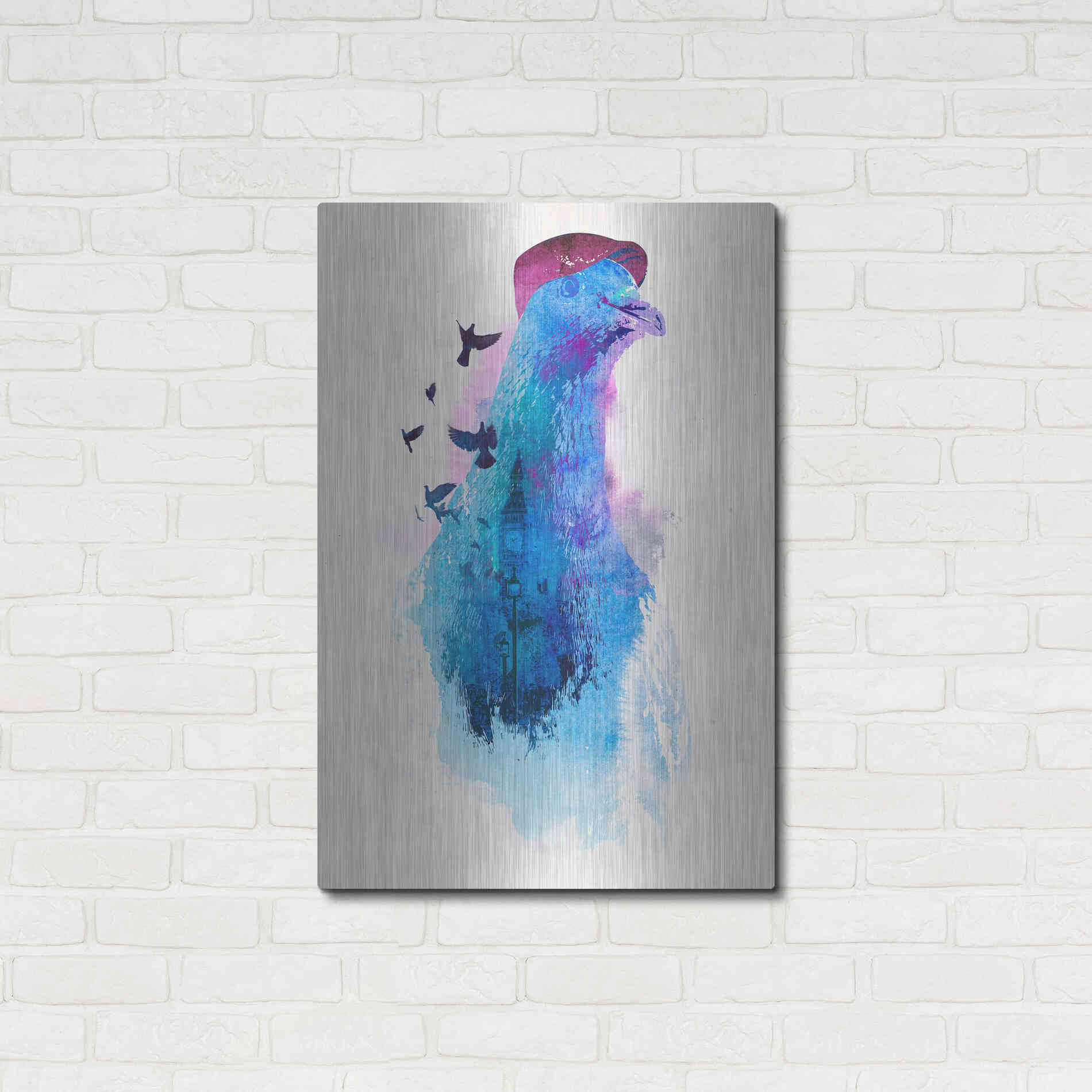 Luxe Metal Art 'Everybody Flies to London' by Robert Farkas, Metal Wall Art,24x36