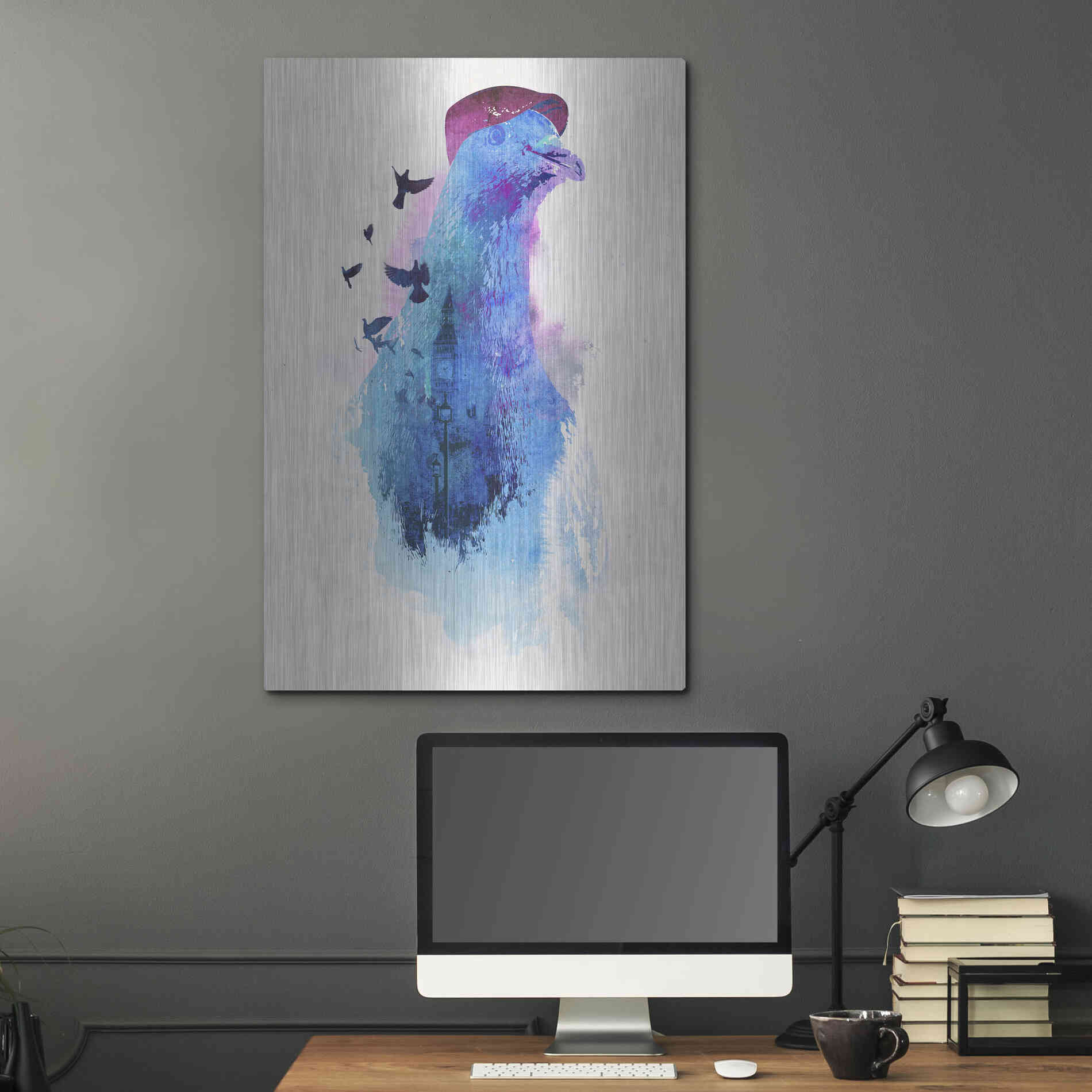 Luxe Metal Art 'Everybody Flies to London' by Robert Farkas, Metal Wall Art,24x36