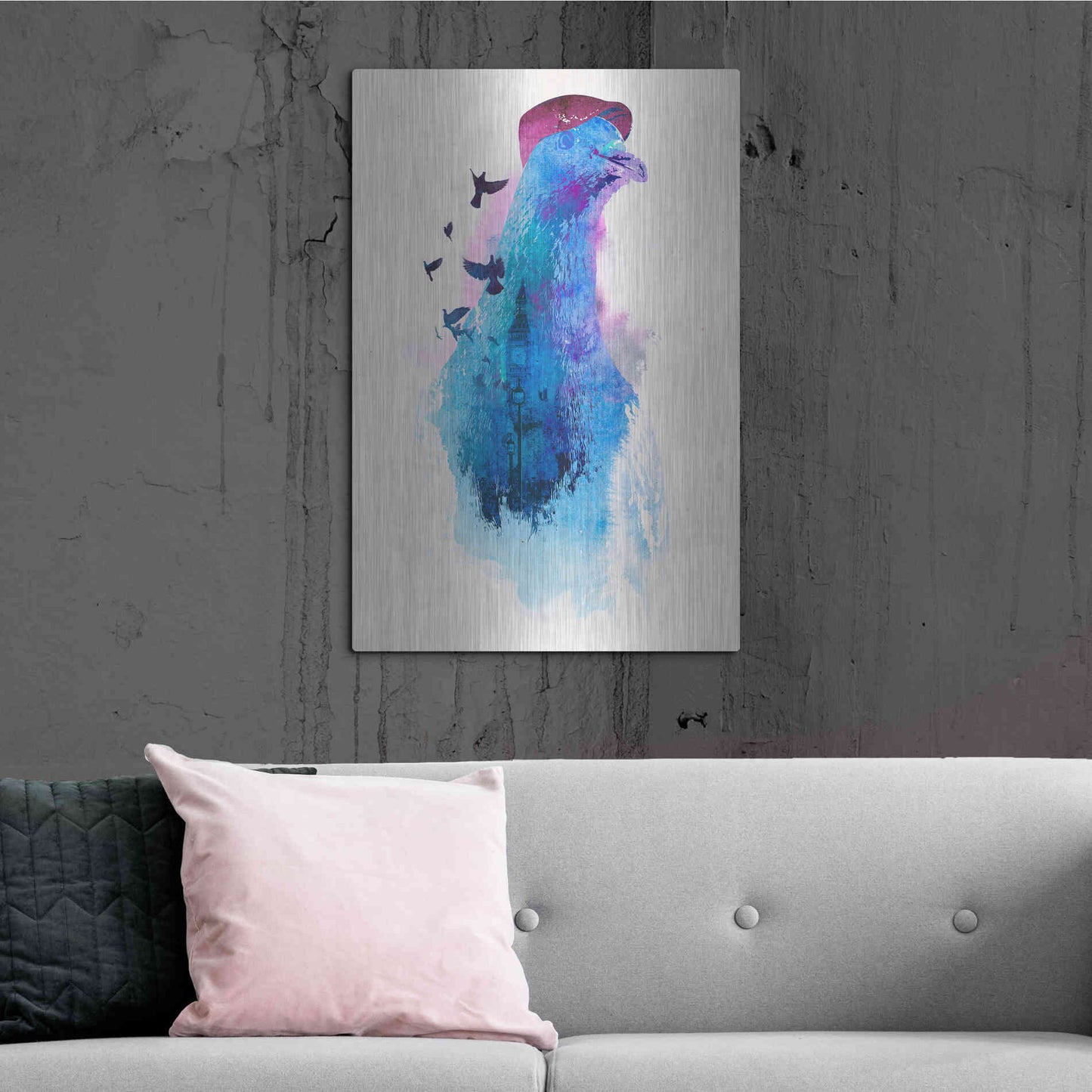 Luxe Metal Art 'Everybody Flies to London' by Robert Farkas, Metal Wall Art,24x36