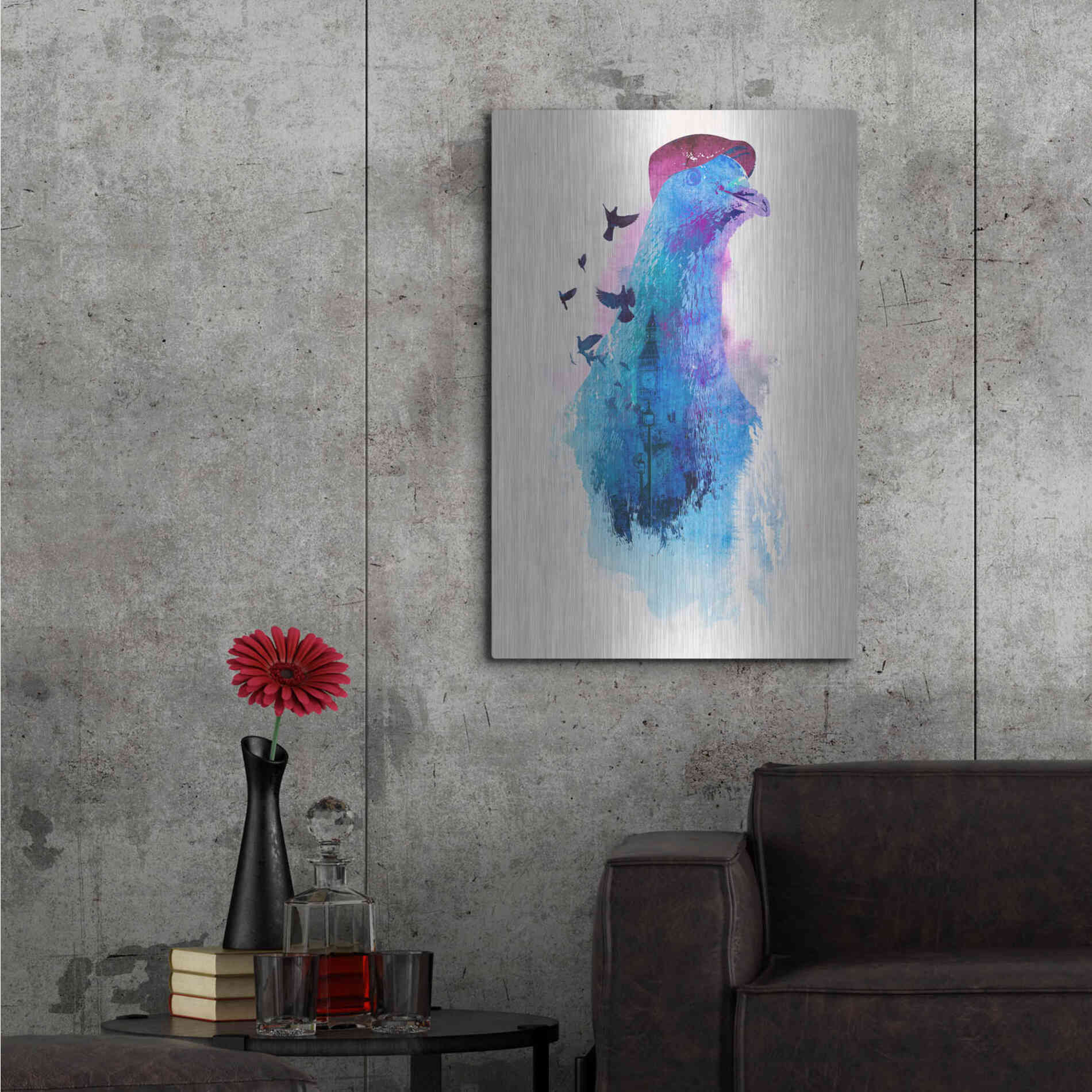 Luxe Metal Art 'Everybody Flies to London' by Robert Farkas, Metal Wall Art,24x36