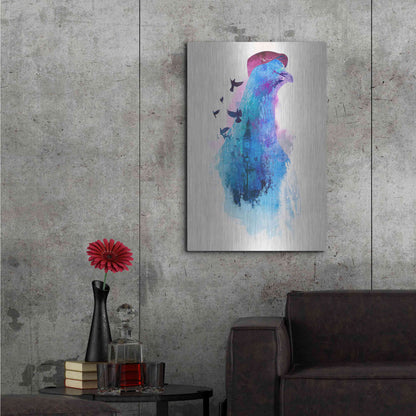 Luxe Metal Art 'Everybody Flies to London' by Robert Farkas, Metal Wall Art,24x36