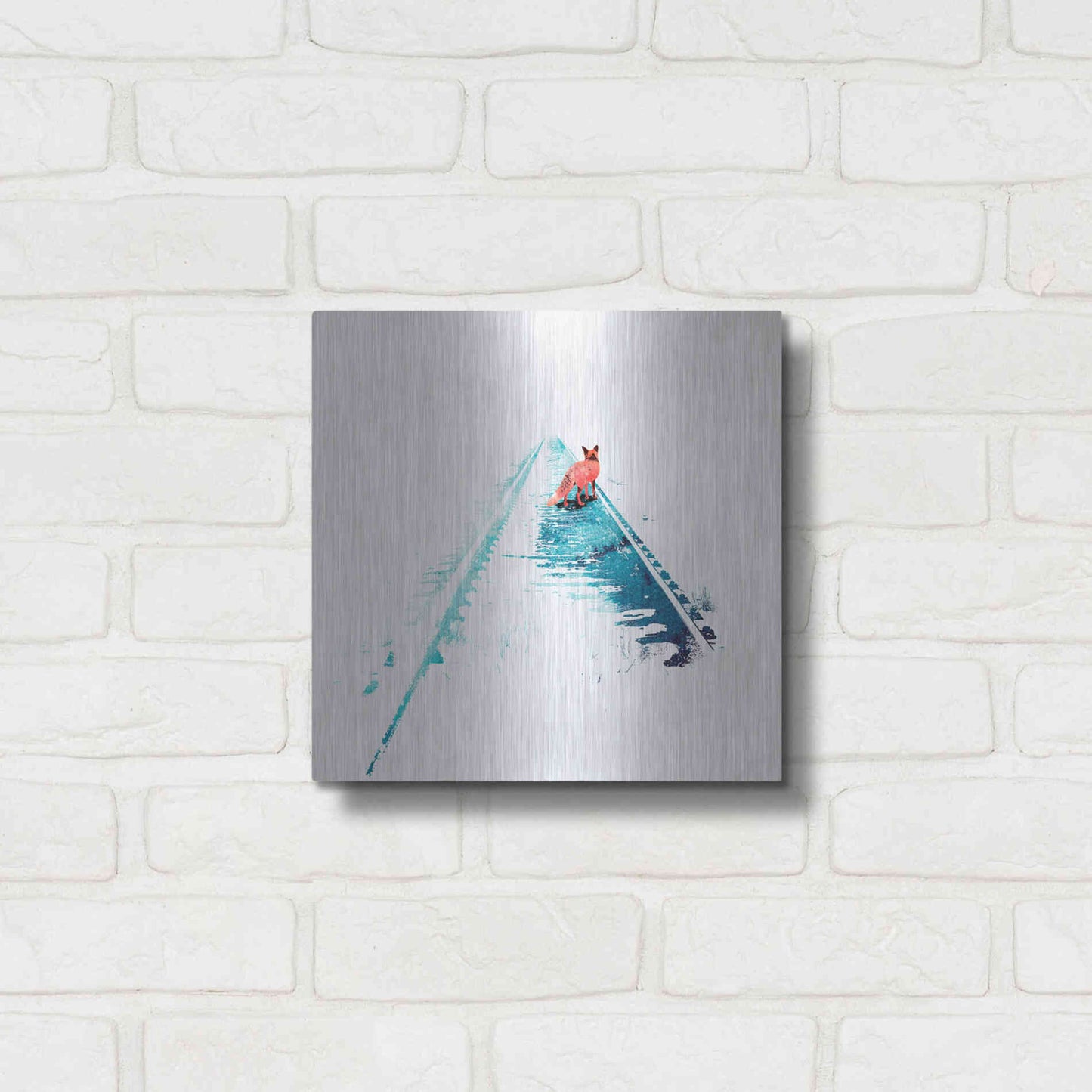 Luxe Metal Art 'From Nowhere to Nowhere' by Robert Farkas, Metal Wall Art,12x12