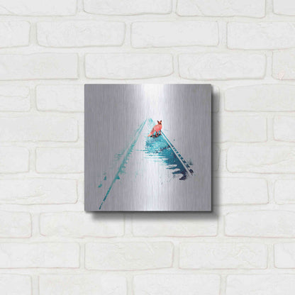 Luxe Metal Art 'From Nowhere to Nowhere' by Robert Farkas, Metal Wall Art,12x12