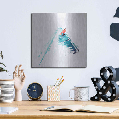 Luxe Metal Art 'From Nowhere to Nowhere' by Robert Farkas, Metal Wall Art,12x12