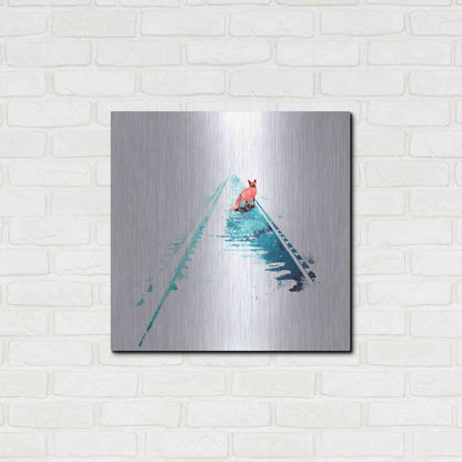 Luxe Metal Art 'From Nowhere to Nowhere' by Robert Farkas, Metal Wall Art,24x24