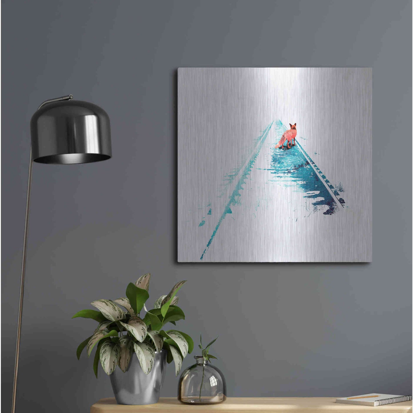 Luxe Metal Art 'From Nowhere to Nowhere' by Robert Farkas, Metal Wall Art,24x24