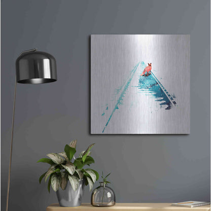 Luxe Metal Art 'From Nowhere to Nowhere' by Robert Farkas, Metal Wall Art,24x24