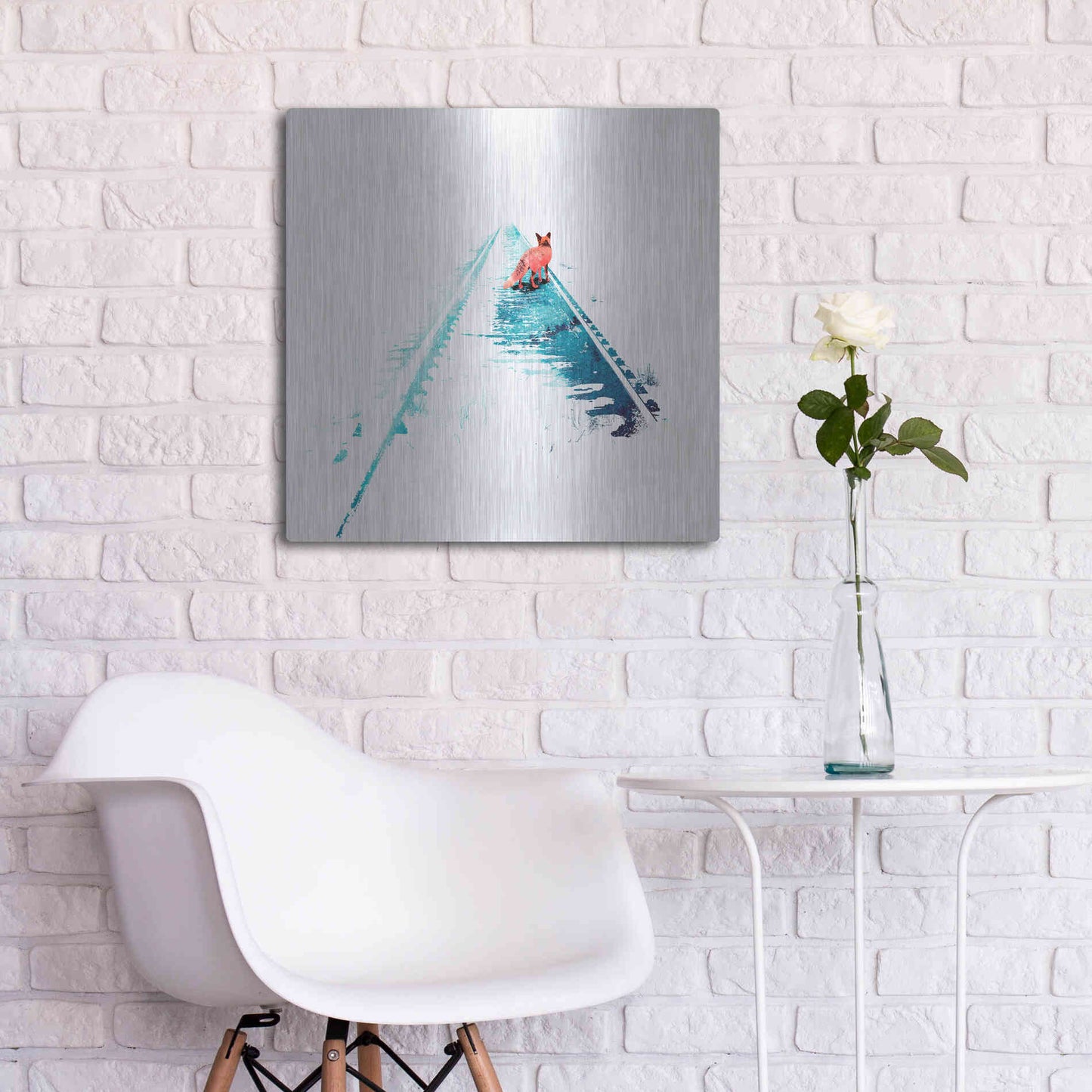 Luxe Metal Art 'From Nowhere to Nowhere' by Robert Farkas, Metal Wall Art,24x24