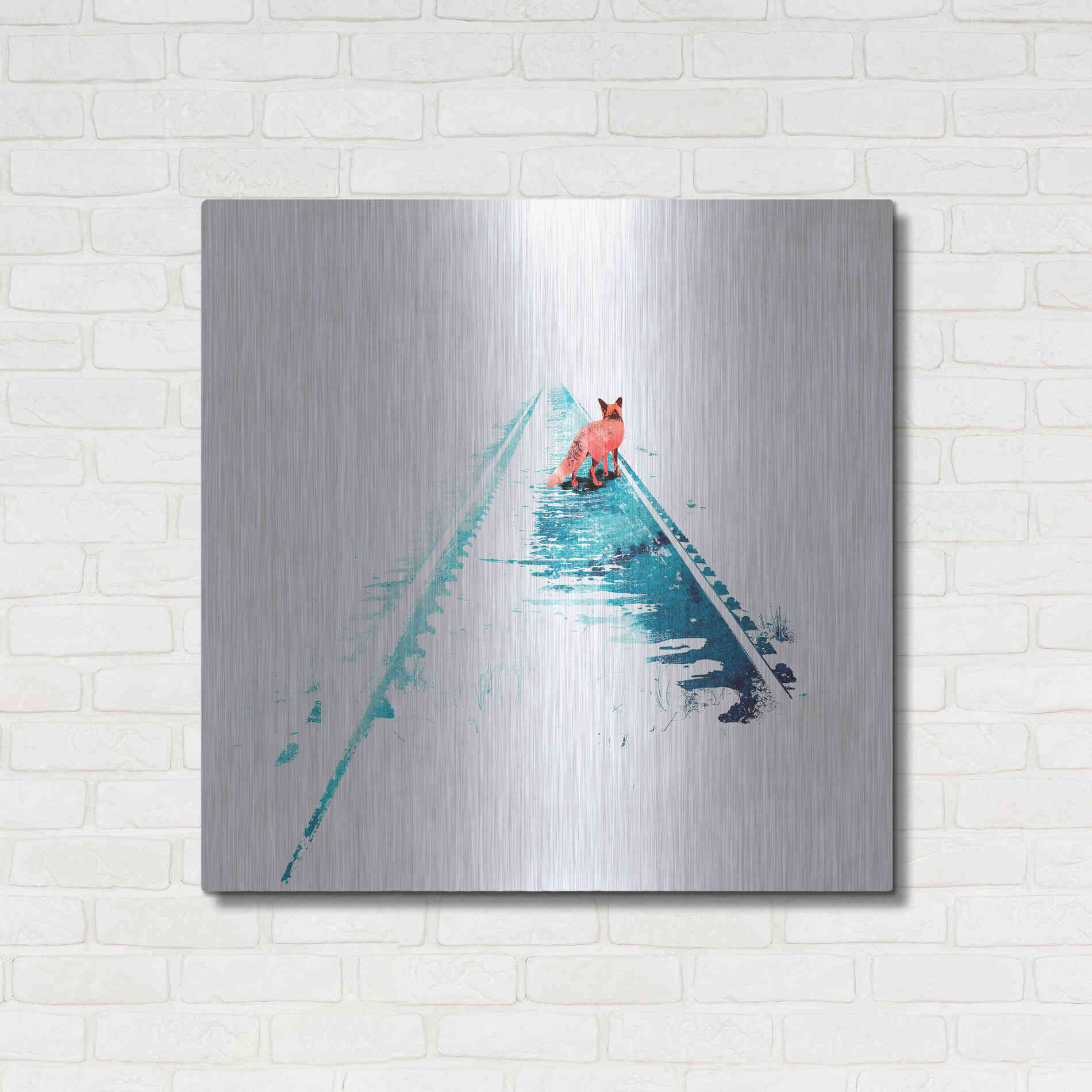 Luxe Metal Art 'From Nowhere to Nowhere' by Robert Farkas, Metal Wall Art,36x36