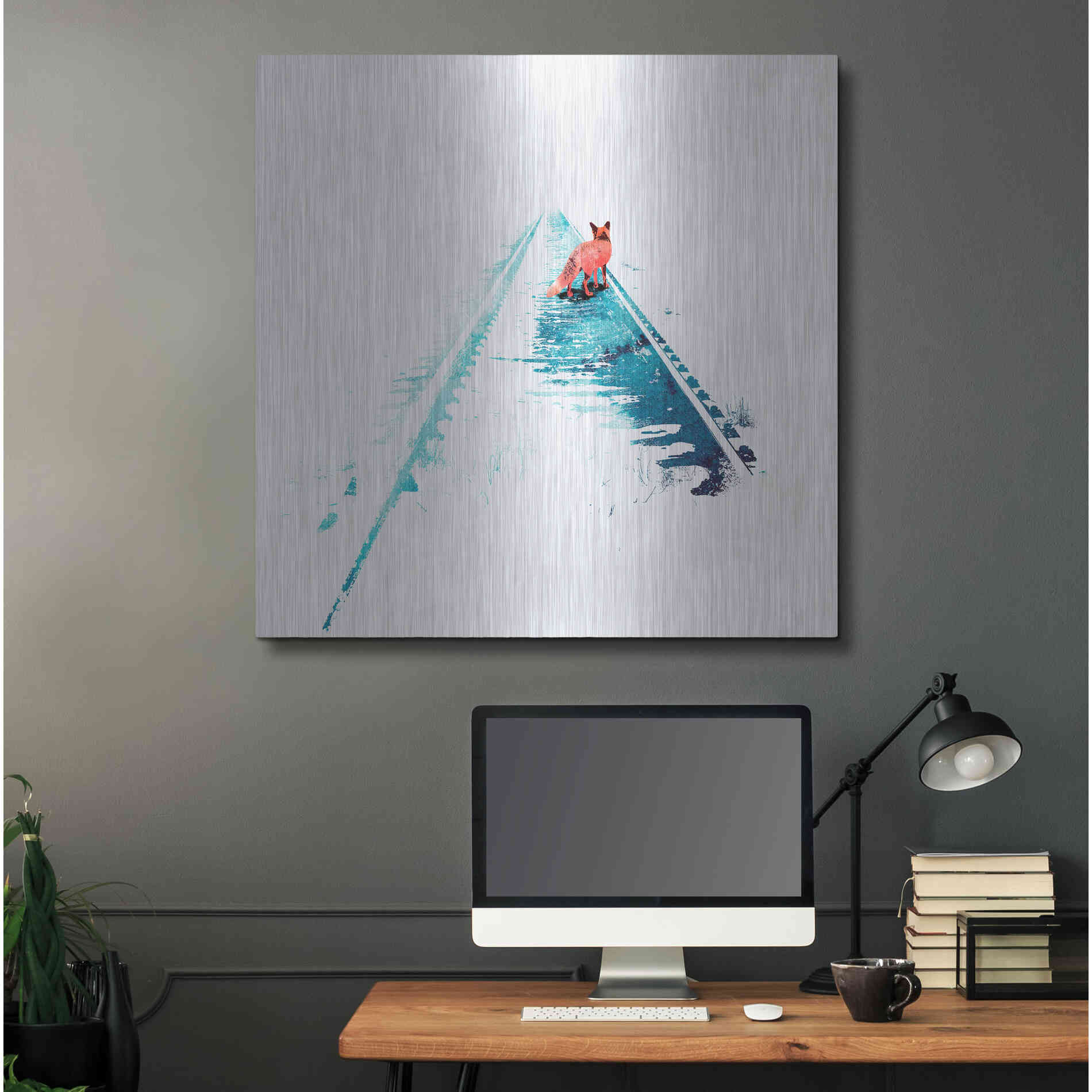 Luxe Metal Art 'From Nowhere to Nowhere' by Robert Farkas, Metal Wall Art,36x36