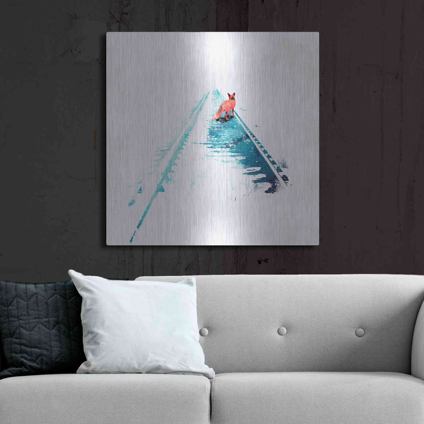 Luxe Metal Art 'From Nowhere to Nowhere' by Robert Farkas, Metal Wall Art,36x36