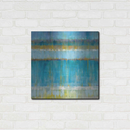 Luxe Metal Art 'Abstract Stripes' by Danhui Nai, Metal Wall Art,24x24