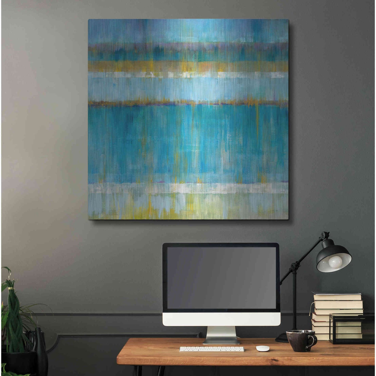 Luxe Metal Art 'Abstract Stripes' by Danhui Nai, Metal Wall Art,36x36