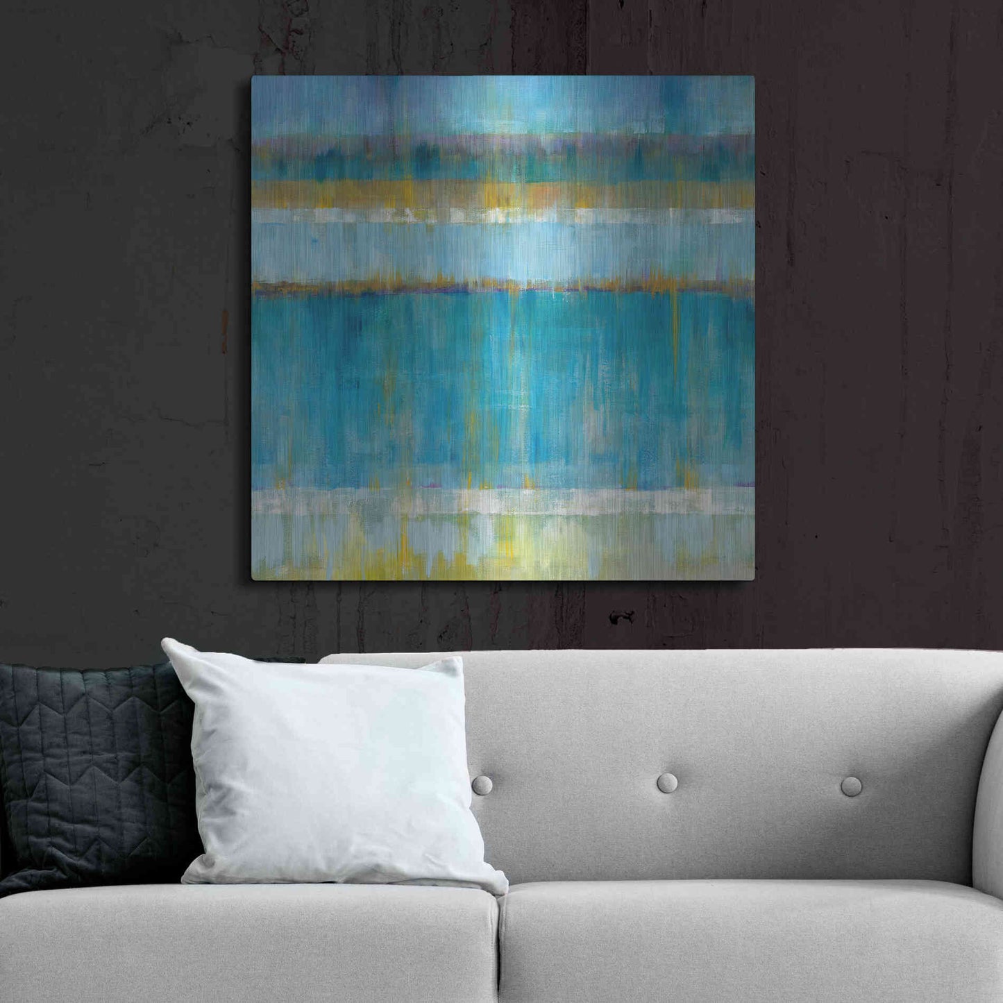 Luxe Metal Art 'Abstract Stripes' by Danhui Nai, Metal Wall Art,36x36