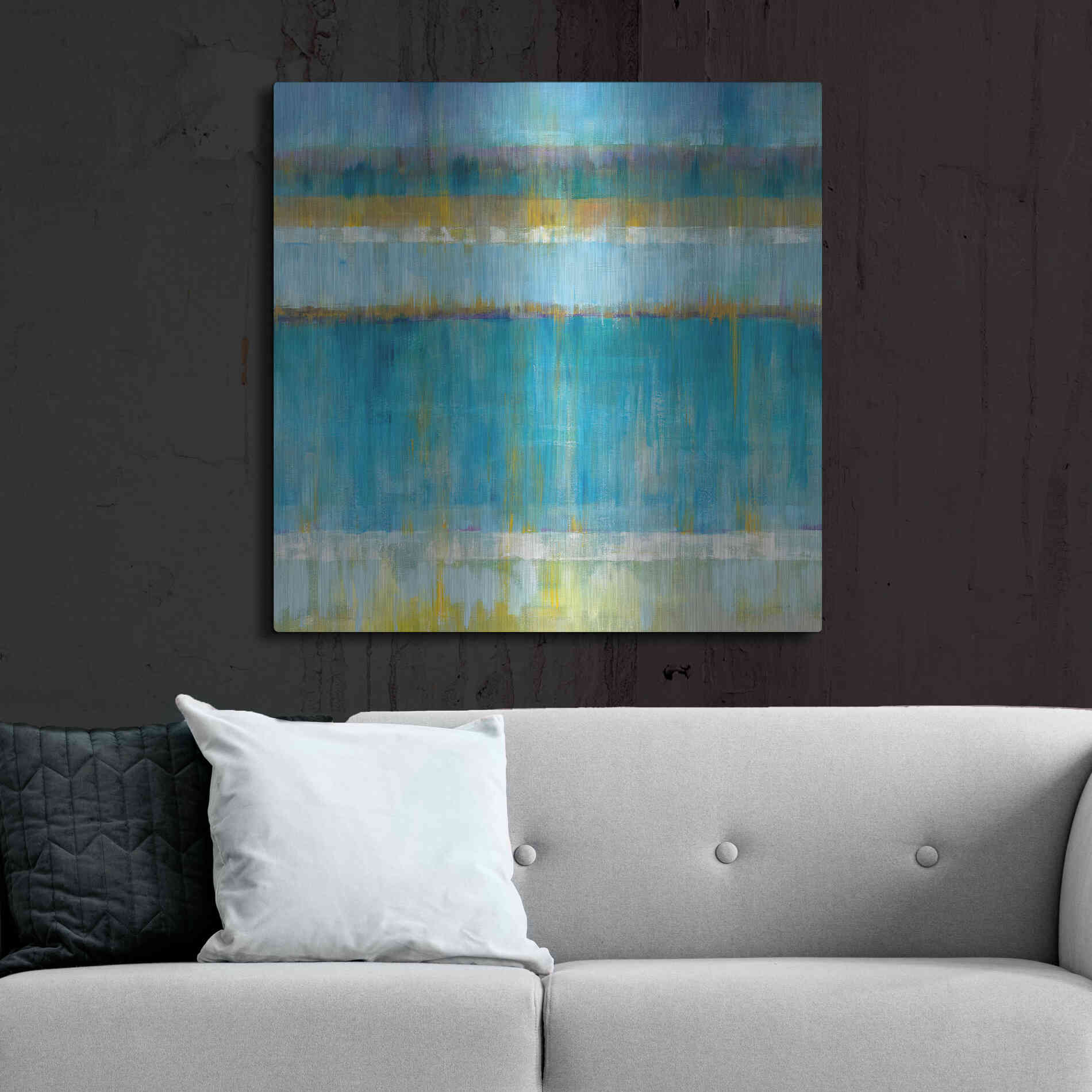 Luxe Metal Art 'Abstract Stripes' by Danhui Nai, Metal Wall Art,36x36