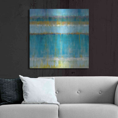 Luxe Metal Art 'Abstract Stripes' by Danhui Nai, Metal Wall Art,36x36