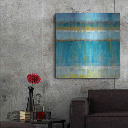 Luxe Metal Art 'Abstract Stripes' by Danhui Nai, Metal Wall Art,36x36