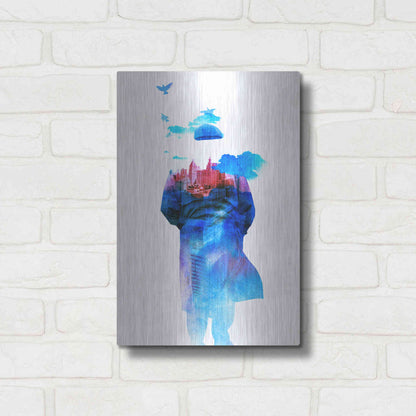 Luxe Metal Art 'Get Away from Town' by Robert Farkas, Metal Wall Art,12x16