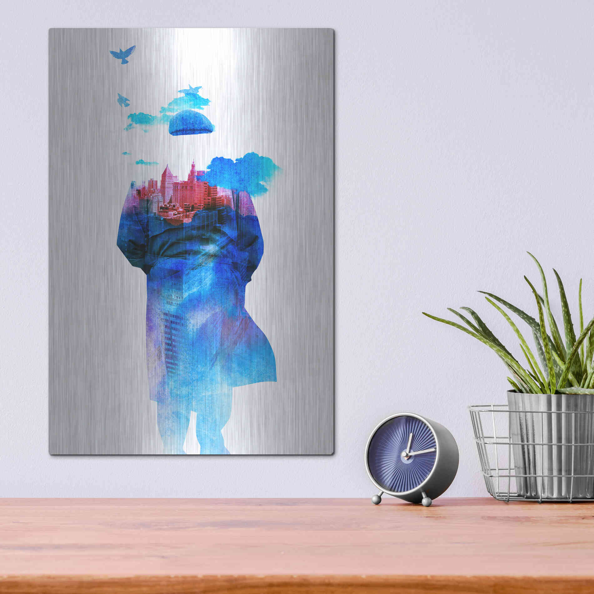 Luxe Metal Art 'Get Away from Town' by Robert Farkas, Metal Wall Art,12x16