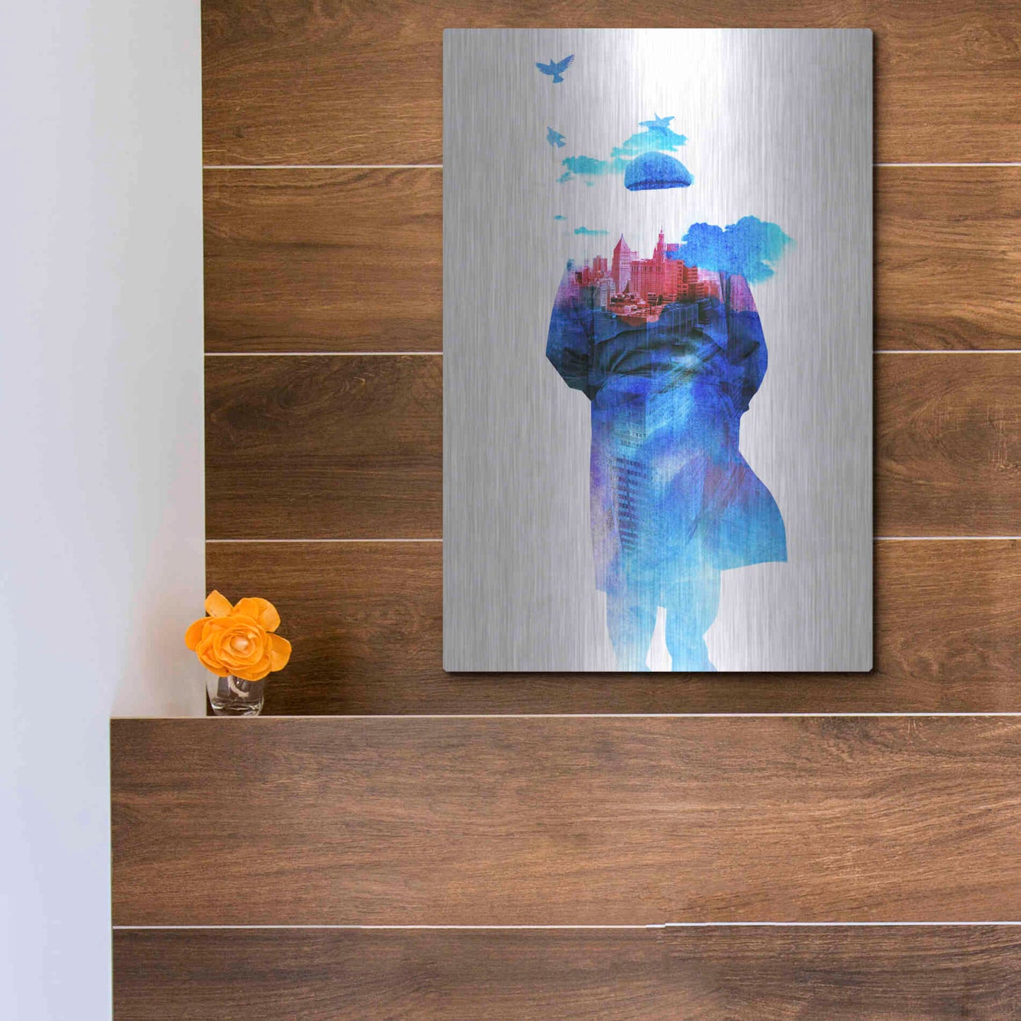 Luxe Metal Art 'Get Away from Town' by Robert Farkas, Metal Wall Art,12x16