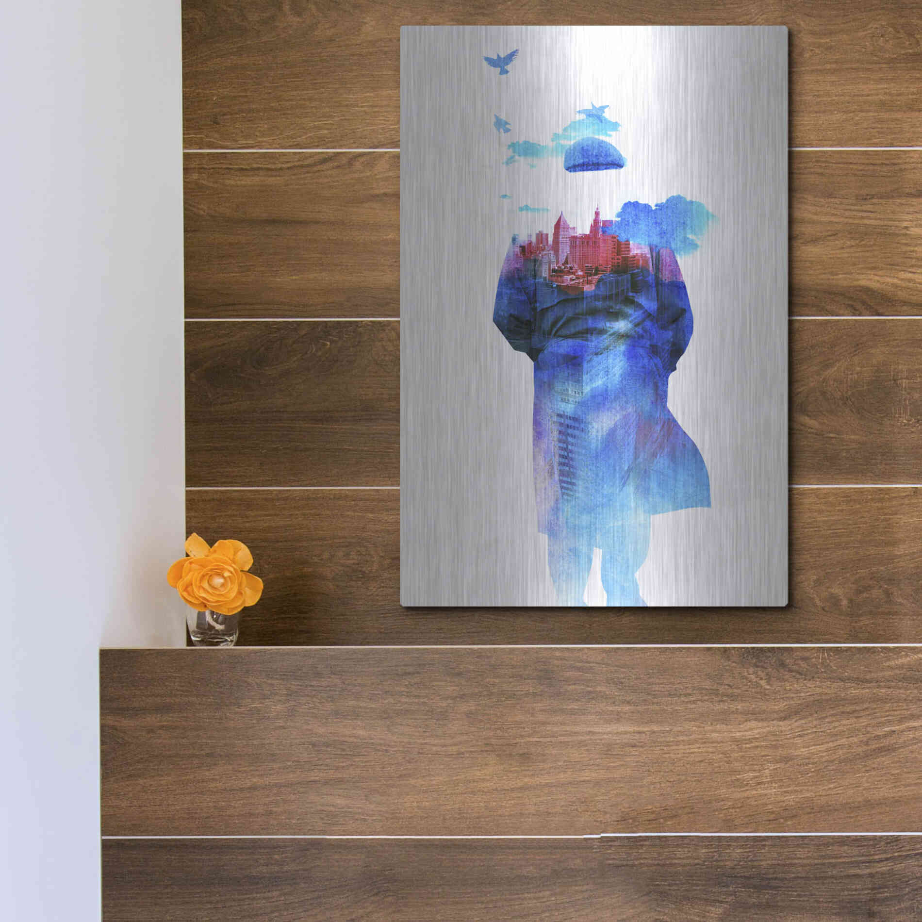 Luxe Metal Art 'Get Away from Town' by Robert Farkas, Metal Wall Art,12x16