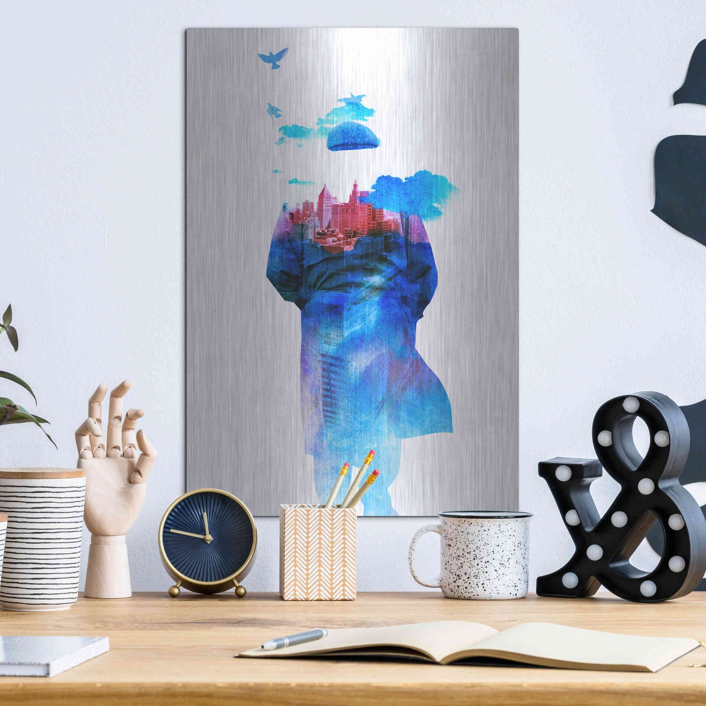 Luxe Metal Art 'Get Away from Town' by Robert Farkas, Metal Wall Art,12x16