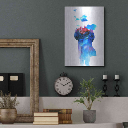 Luxe Metal Art 'Get Away from Town' by Robert Farkas, Metal Wall Art,12x16