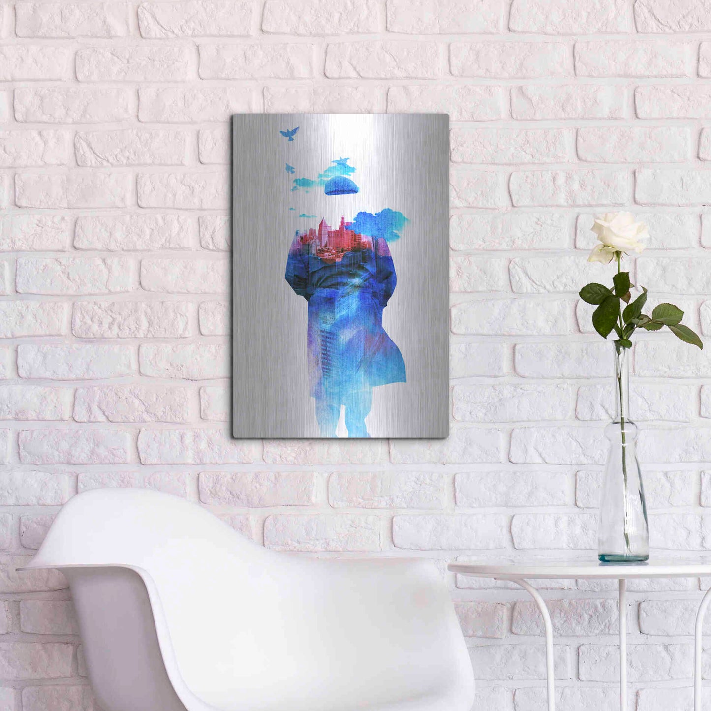 Luxe Metal Art 'Get Away from Town' by Robert Farkas, Metal Wall Art,16x24