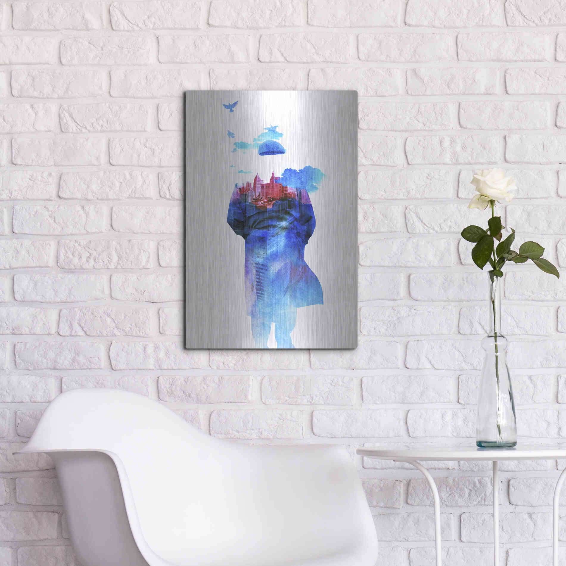 Luxe Metal Art 'Get Away from Town' by Robert Farkas, Metal Wall Art,16x24