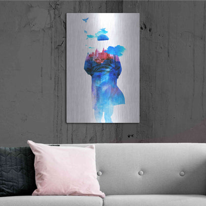 Luxe Metal Art 'Get Away from Town' by Robert Farkas, Metal Wall Art,24x36