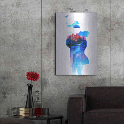 Luxe Metal Art 'Get Away from Town' by Robert Farkas, Metal Wall Art,24x36