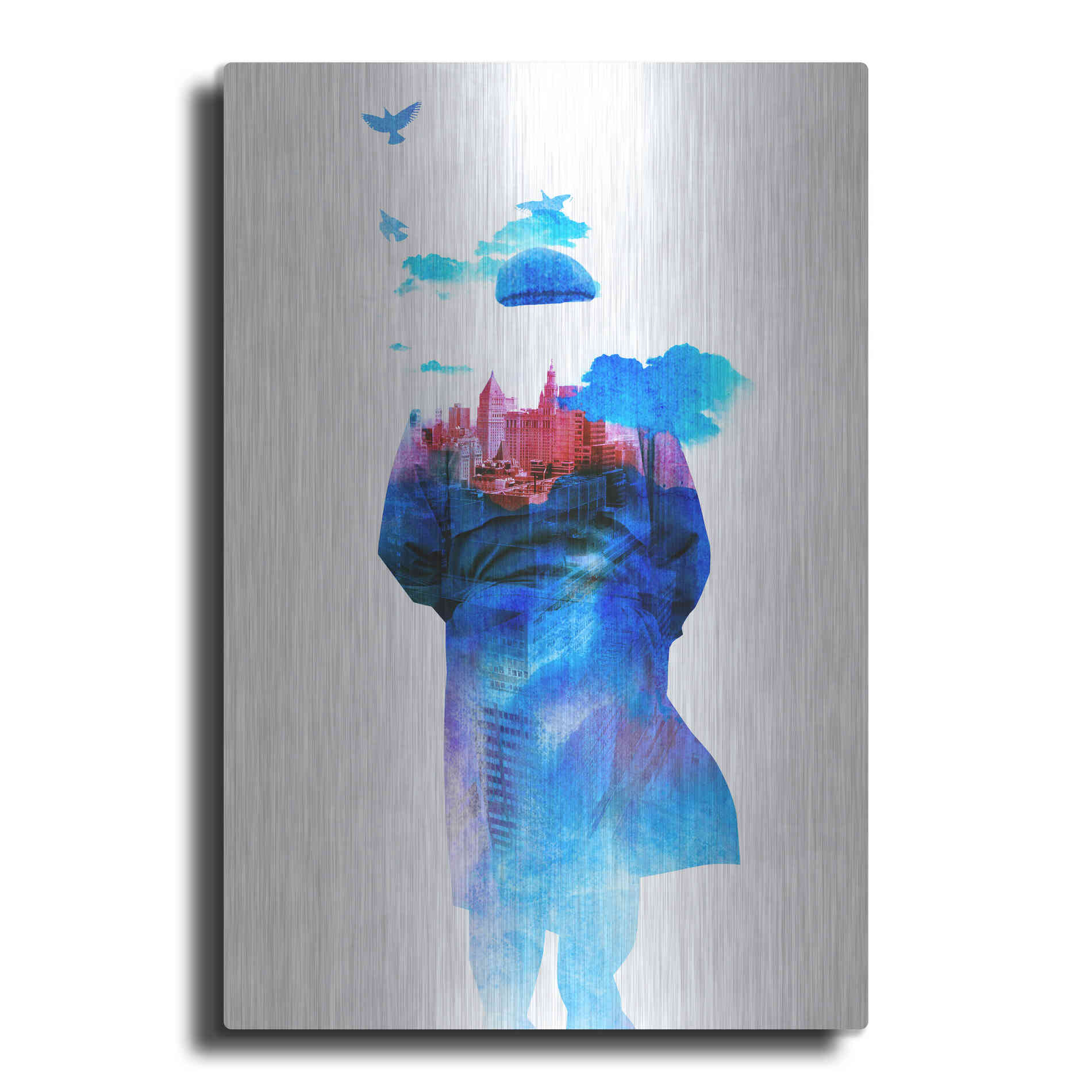 Luxe Metal Art 'Get Away from Town' by Robert Farkas, Metal Wall Art